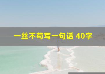 一丝不苟写一句话 40字